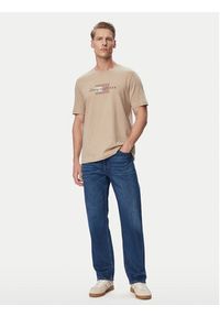 TOMMY HILFIGER - Tommy Hilfiger T-Shirt MW0MW43226 Beżowy Regular Fit. Kolor: beżowy. Materiał: bawełna #4