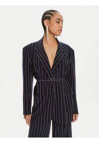 NORMA KAMALI Marynarka KK1244PL158642 Granatowy Oversize. Kolor: niebieski. Materiał: syntetyk