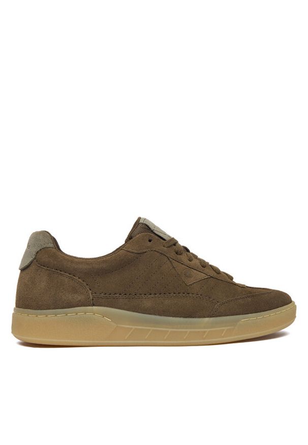 Clarks Sneakersy CraftRally Ace 26183361 Khaki. Kolor: brązowy. Materiał: skóra, zamsz