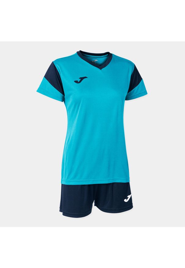 Zestaw piłkarski damski Joma Phoenix. Kolor: niebieski. Materiał: dresówka. Sport: piłka nożna