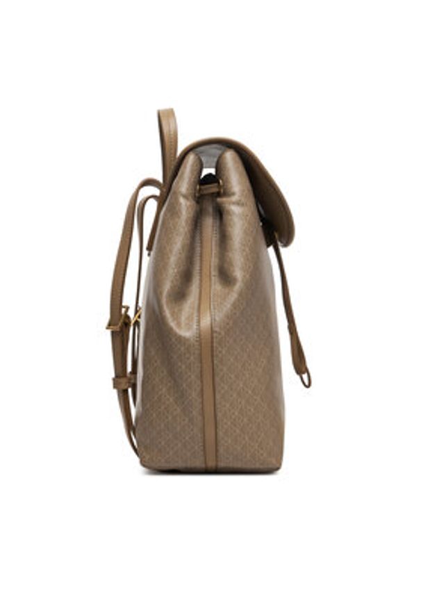 Calvin Klein Plecak Emblem Aop Flap Backpack LV04F3271G Beżowy. Kolor: beżowy. Materiał: skóra