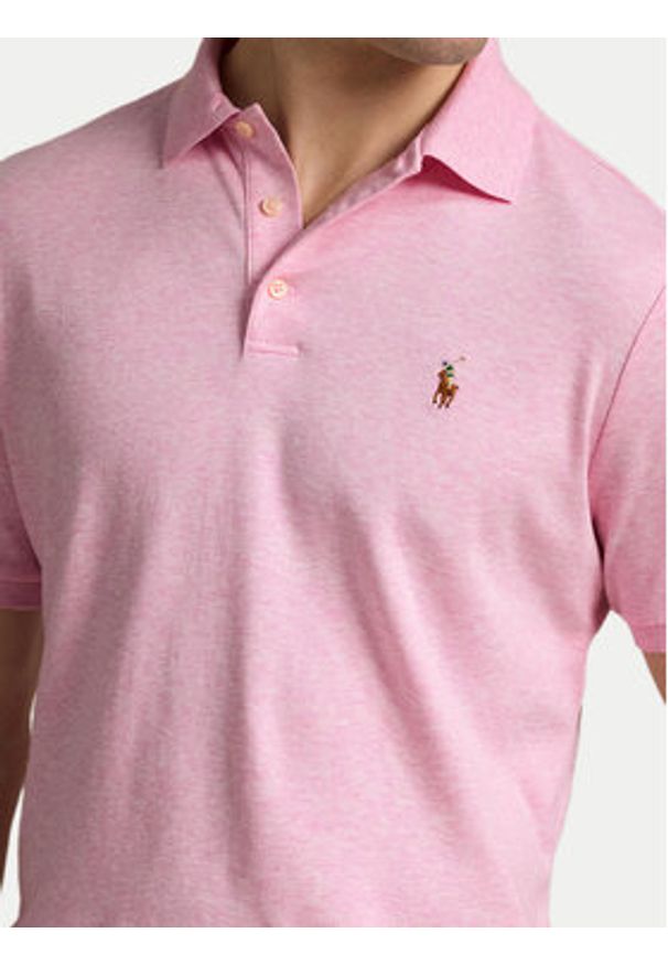 Polo Ralph Lauren Polo 710704319167 Różowy Slim Fit. Typ kołnierza: polo. Kolor: różowy. Materiał: bawełna