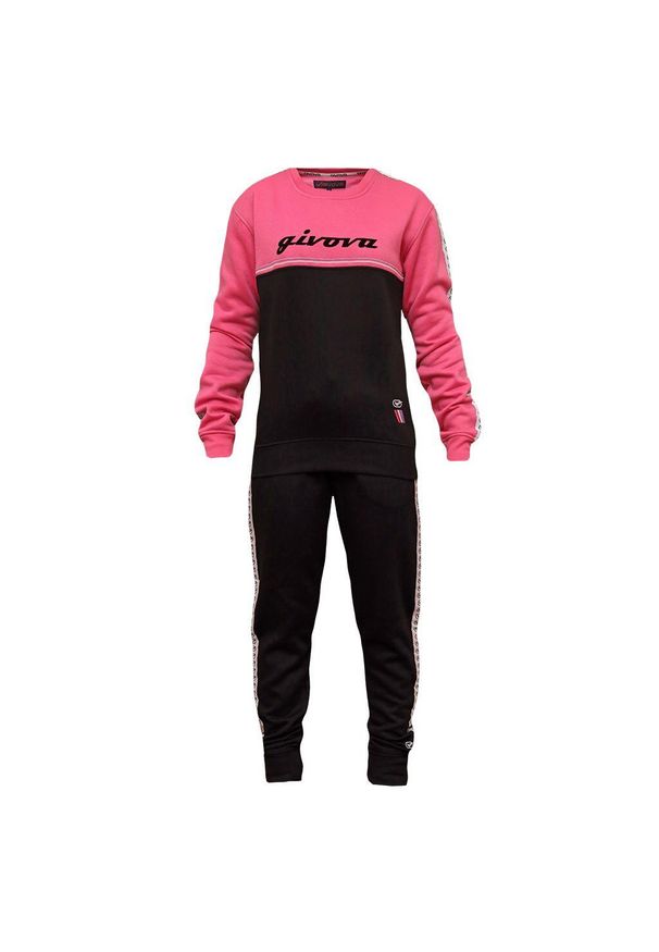 Damski Dres Givova Czarny-Różowy XL - Styl i Wygoda. Kolor: czarny, różowy, wielokolorowy. Materiał: poliester, bawełna