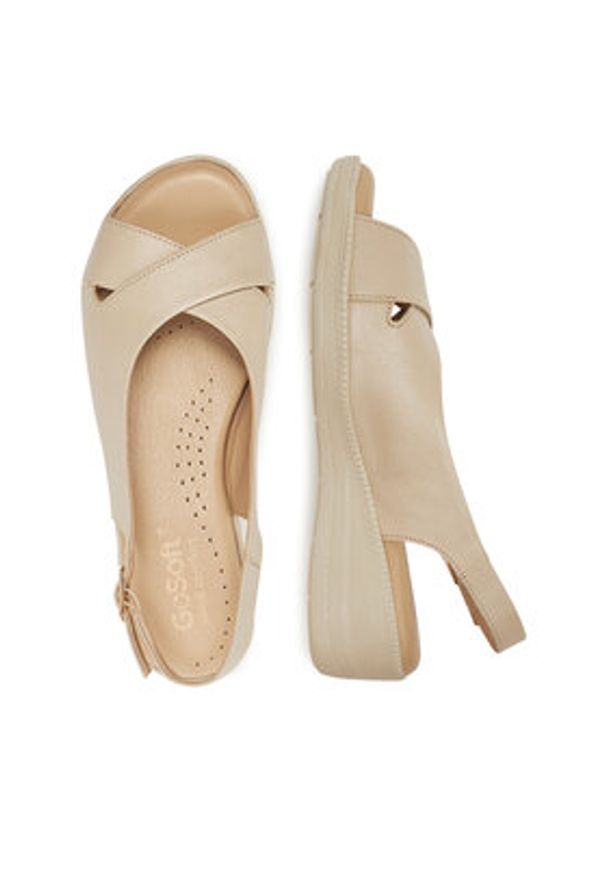 Go Soft Sandały WI23-ESTER-01 Beżowy. Kolor: beżowy. Materiał: skóra