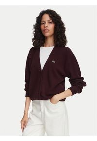 Lacoste Kardigan AF4143 Brązowy Regular Fit. Kolor: brązowy. Materiał: bawełna #1