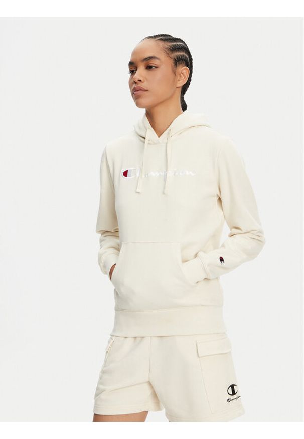 Champion Bluza 118097 Biały Slim Fit. Kolor: biały. Materiał: syntetyk
