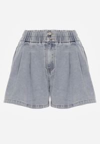 Born2be - Niebieskie Bawełniane Szorty Casual Jeansowe o Luźnym Kroju Feanyre. Okazja: na co dzień. Stan: podwyższony. Kolekcja: plus size. Kolor: niebieski. Materiał: bawełna, jeans. Styl: casual #3
