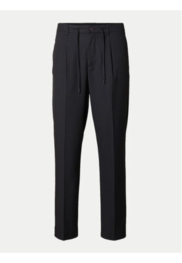 Selected Homme Spodnie materiałowe 16094358 Czarny Tapered Fit. Kolor: czarny. Materiał: wiskoza