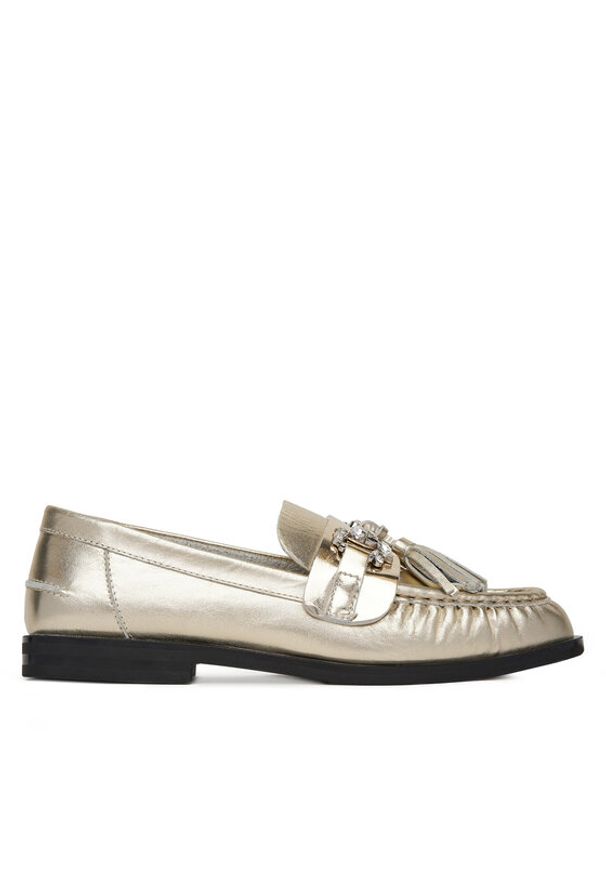 Eva Minge Loafersy PETUNIA-V1792-335-1 Złoty. Kolor: złoty. Materiał: skóra
