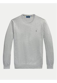 Polo Ralph Lauren Sweter 710684957003 Szary Slim Fit. Typ kołnierza: polo. Kolor: szary. Materiał: bawełna #5