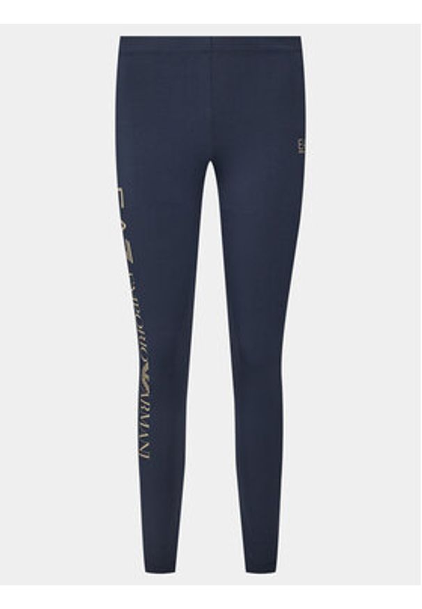 EA7 Emporio Armani Legginsy 8NTP63 TJ01Z 0555 Granatowy Skinny Fit. Kolor: niebieski. Materiał: bawełna