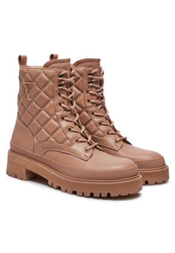 Guess Trapery Badae2 FLFBD2 ELE10 Beżowy. Kolor: beżowy. Materiał: skóra