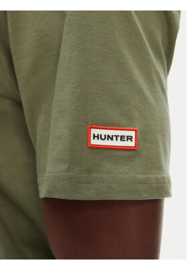 Hunter T-Shirt Duart Graphic HARM0033251 Khaki Regular Fit. Kolor: brązowy. Materiał: bawełna