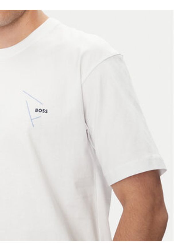 BOSS T-Shirt 50546374 Biały Relaxed Fit. Kolor: biały. Materiał: bawełna