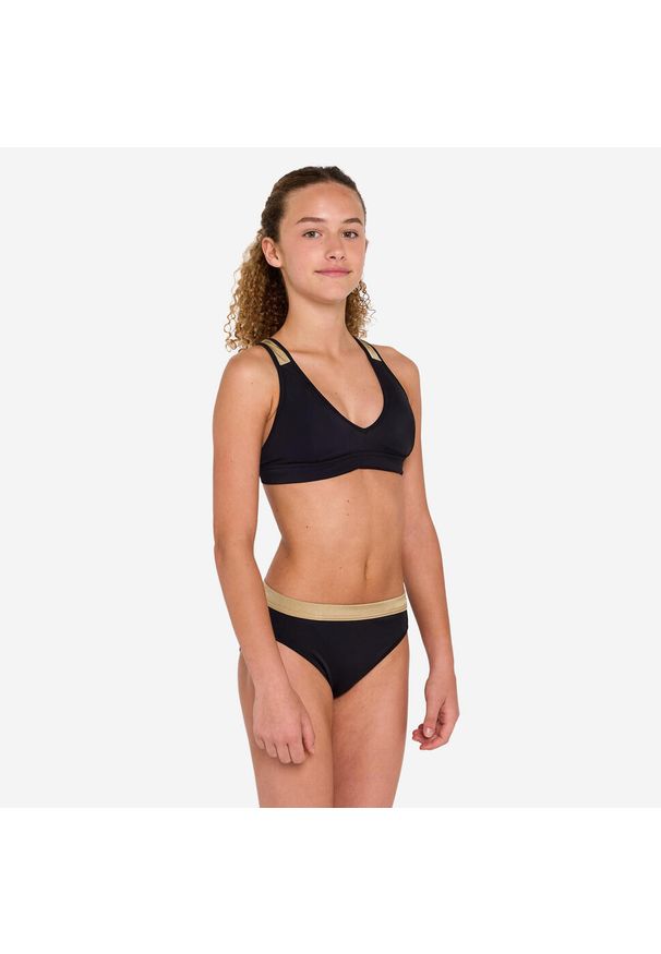 OLAIAN - Góra kostiumu kąpielowego surfingowego dla dzieci Olaian 900 Lily. Kolor: czarny