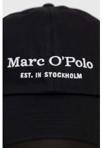 Marc O'Polo czapka z daszkiem bawełniana kolor czarny gładka. Kolor: czarny. Materiał: bawełna. Wzór: gładki #3