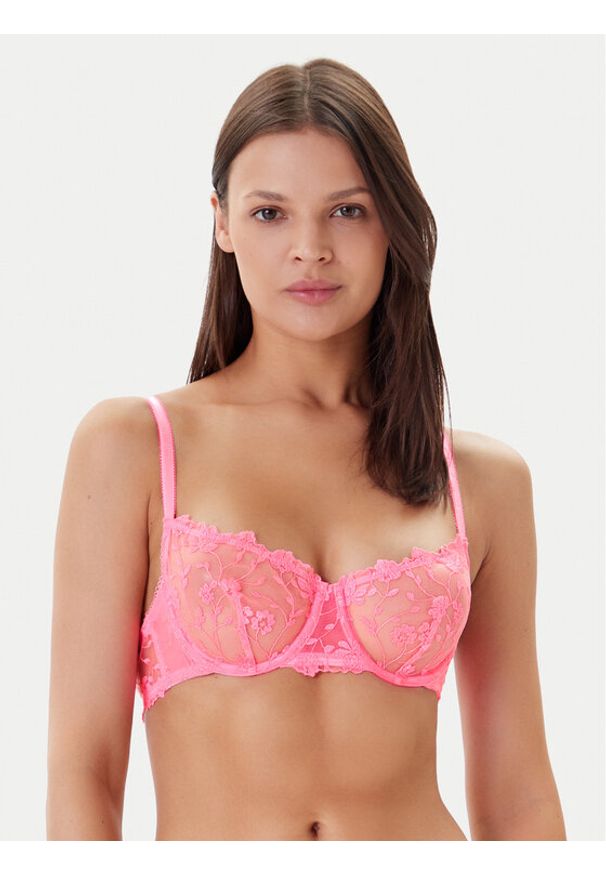 Guess Biustonosz z fiszbiną O5GC15 KCQC0 Różowy. Kolor: różowy. Materiał: syntetyk