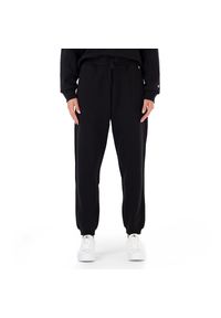 Spodnie Champion C Logo Ribbed Cuff Joggers 116611-KK001 - czarne. Kolor: czarny. Materiał: bawełna, poliester, dresówka. Wzór: haft