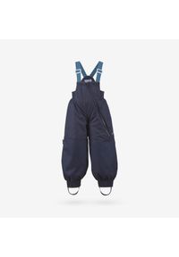 WEDZE - Spodnie ogrodniczki narciarskie dla dzieci Quechua Bib 500 Toddler. Kolor: szary, niebieski, wielokolorowy. Materiał: polar. Długość: długie. Sezon: zima. Sport: narciarstwo