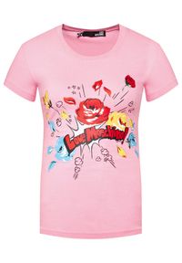 Love Moschino - LOVE MOSCHINO T-Shirt W4H1905E 1951 Różowy Slim Fit. Kolor: różowy #5