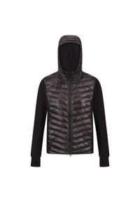 Kurtka turystyczna damska Kelton Regatta pikowana z kapturem. Typ kołnierza: kaptur. Kolor: czarny. Materiał: puch. Sport: turystyka piesza #1