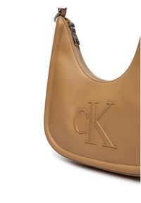Calvin Klein Torebka Bold Ck Small Crescent LV04F3561G Beżowy. Kolor: beżowy. Materiał: skórzane #5