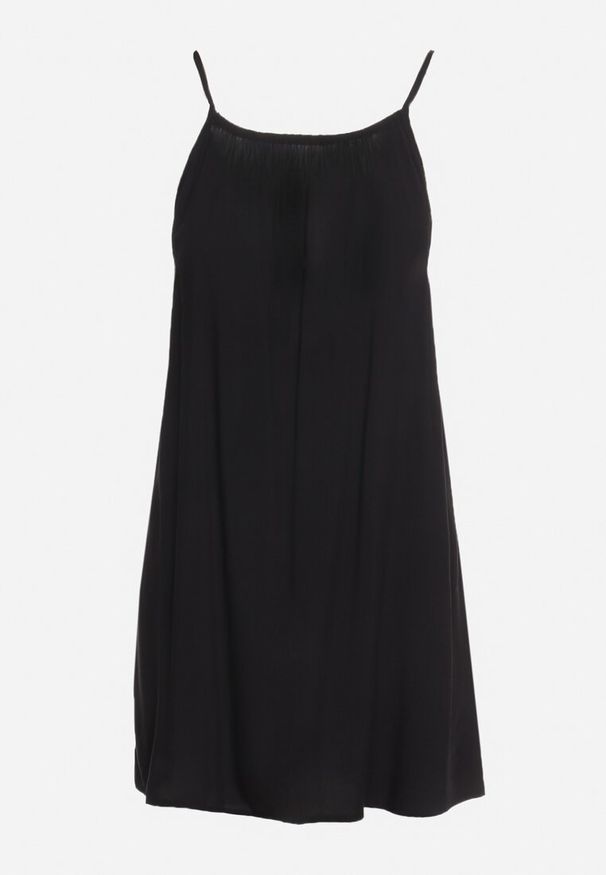 Born2be - Czarna Wiskozowa Sukienka na Regulowanych Ramiączkach Ulantia. Okazja: na co dzień. Kolor: czarny. Materiał: wiskoza. Długość rękawa: na ramiączkach. Sezon: lato. Styl: casual, elegancki