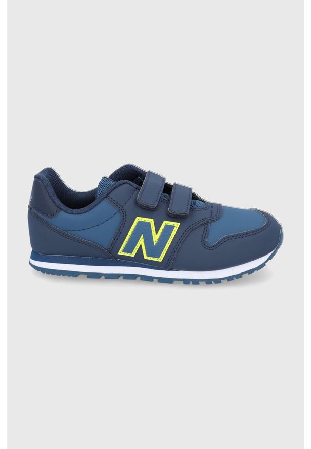New Balance Buty dziecięce PV500WNN kolor granatowy. Zapięcie: rzepy. Kolor: niebieski. Materiał: guma