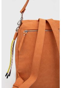 Desigual plecak damski kolor pomarańczowy duży gładki. Kolor: pomarańczowy. Wzór: gładki