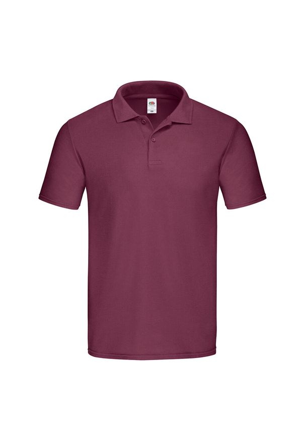 FRUIT OF THE LOOM - Oryginalna Koszulka Polo Dla Dorosłych Unisex. Typ kołnierza: polo. Kolor: czerwony, brązowy, wielokolorowy
