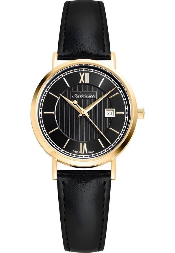 Zegarek Adriatica Zegarek damski Adriatica A3194.1264Q czarny. Kolor: czarny