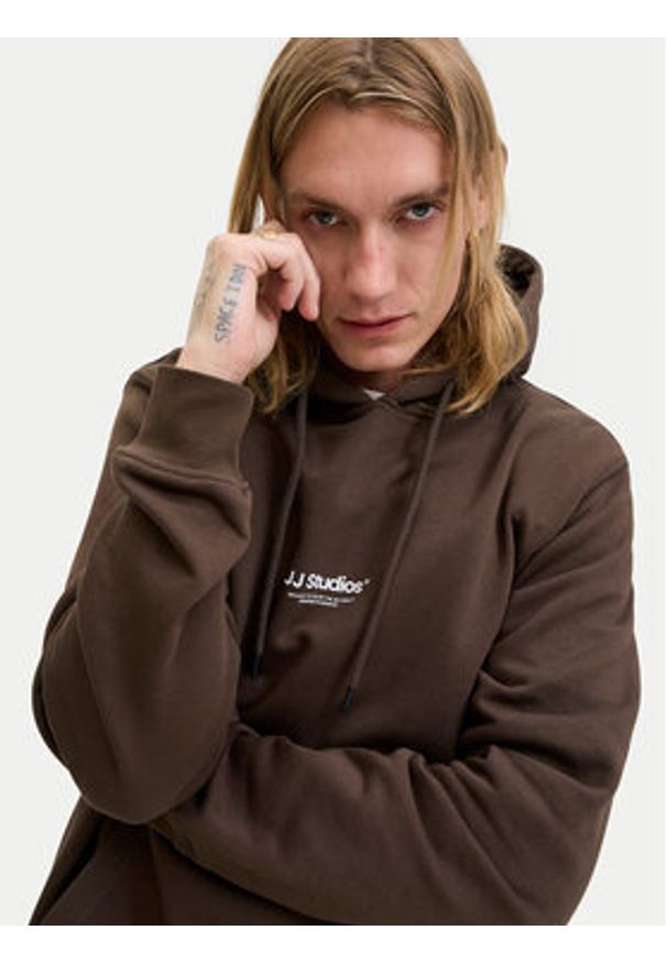 Jack & Jones Bluza Soho 12278789 Brązowy Relaxed Fit. Kolor: brązowy. Materiał: bawełna