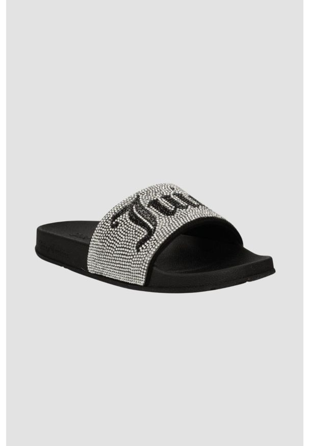 Juicy Couture - JUICY COUTURE Czarne klapki Donna Diamante Slider, Rozmiar 36. Kolor: czarny