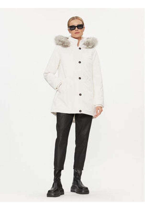 TOMMY HILFIGER - Tommy Hilfiger Parka WW0WW39864 Écru Regular Fit. Materiał: syntetyk