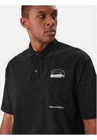 Karl Lagerfeld - KARL LAGERFELD Polo 745127 561225 Czarny Regular Fit. Typ kołnierza: polo. Kolor: czarny. Materiał: bawełna #2