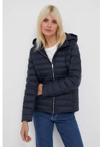 TOMMY HILFIGER - Tommy Hilfiger kurtka puchowa damska kolor granatowy przejściowa. Kolor: niebieski. Materiał: puch