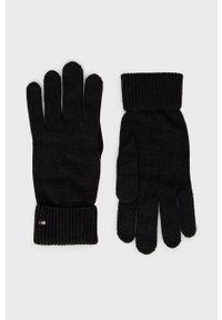 TOMMY HILFIGER - Tommy Hilfiger rękawiczki z domieszką kaszmiru damskie kolor czarny. Kolor: czarny. Materiał: kaszmir #1