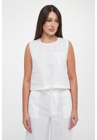 Twinset Milano - Top damski lniany TWINSET. Materiał: len #3