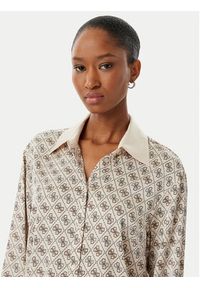 Guess Koszula W4YH47 WF1T2 Beżowy Regular Fit. Kolor: beżowy. Materiał: syntetyk #2