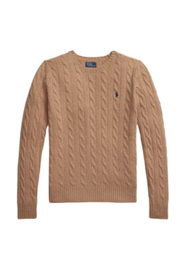 Polo Ralph Lauren Sweter 211971865002 Beżowy Slim Fit. Typ kołnierza: polo. Kolor: beżowy. Materiał: wełna