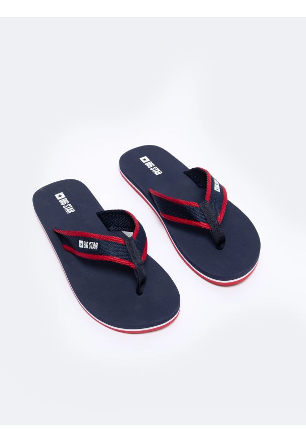 Big-Star - Japonki męskie granatowe NN174623 403. Okazja: na co dzień, na plażę. Kolor: niebieski. Materiał: materiał. Sezon: lato. Styl: casual