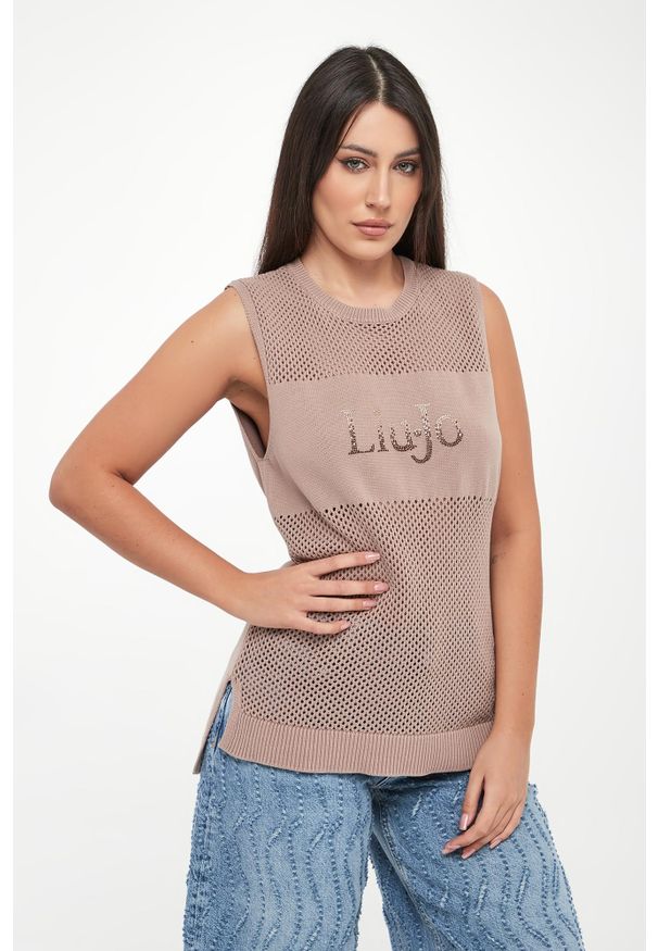 Liu Jo - Sweter damski bez rękawów LIU JO. Długość rękawa: bez rękawów