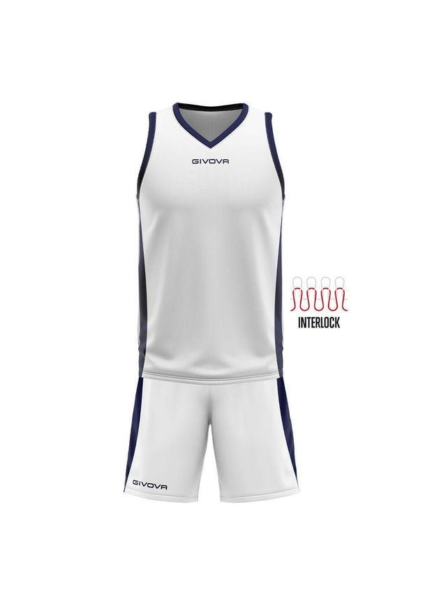 Givova Kit Power Interlock chłopcy 3XS. Kolor: niebieski, biały, wielokolorowy. Długość rękawa: bez rękawów. Sport: fitness, koszykówka
