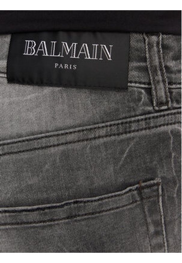 Balmain Jeansy DH1MI043DE73 Szary Regular Fit. Kolor: szary