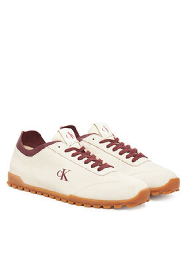 Calvin Klein Jeans Sneakersy Low Profile Runner Su YM0YM01288 Biały. Kolor: biały. Materiał: skóra
