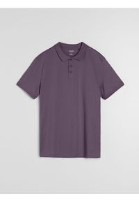 Sinsay - Bawełniana koszulka polo - fioletowy. Typ kołnierza: polo. Kolor: fioletowy. Materiał: bawełna #1