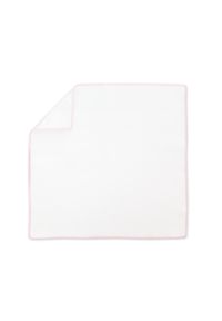 Modini - Biała poszetka z jasnoróżowym obszyciem E103. Kolor: różowy, biały, wielokolorowy #1