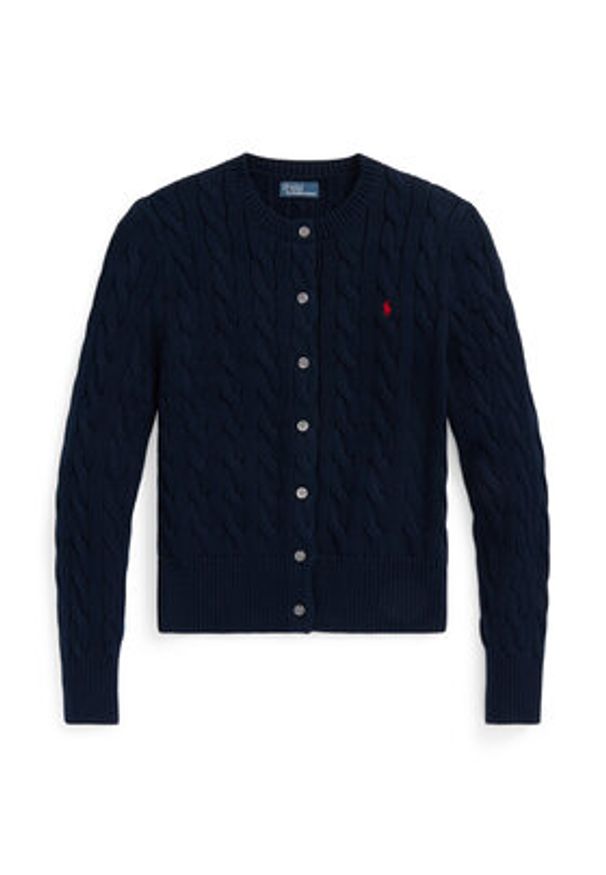 Polo Ralph Lauren Kardigan 211891643002 Granatowy Regular Fit. Typ kołnierza: polo. Kolor: niebieski. Materiał: bawełna