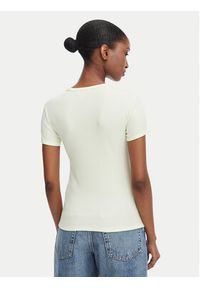 Calvin Klein Jeans T-Shirt LV047G816G Kremowy Slim Fit. Kolor: kremowy. Materiał: bawełna #3