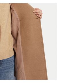 Calvin Klein Płaszcz wełniany LV044D557G Beżowy Regular Fit. Kolor: beżowy. Materiał: wełna #4
